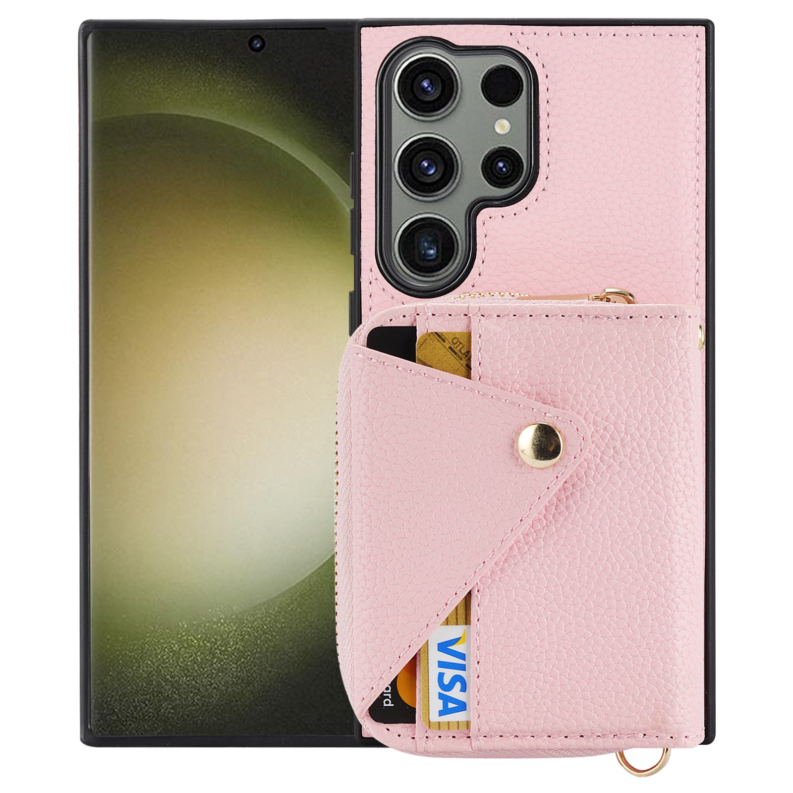 For Samsung Galaxy S24 Ultra Case RFID Blocking Zipper Wallet Back Shell with Crossbody Strap For Samsung Galaxy S24 Ultra Case RFID Blocking Zipper Wallet Back Shell with Crossbody Strap